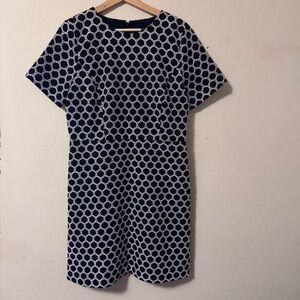 Ann Taylor black dot pattern fitted dress Size 10
